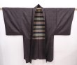 Photo1: 6317T08z410 Vintage Japanese Kimono Silk Men's HAORI  Dark brown (1)