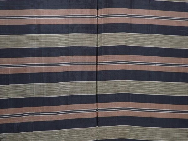 Photo4: 6317T08z410 Vintage Japanese Kimono Silk Men's HAORI  Dark brown (4)