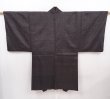 Photo5: 6317T08z410 Vintage Japanese Kimono Silk Men's HAORI  Dark brown (5)