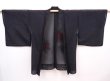 Photo5: 6317T04z220 Vintage Japanese Kimono Silk See through HAORI Peony Black (5)