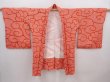 Photo7: 6317T05z540 Vintage Japanese Kimono Silk SHIBORI HAORI  Tomato red (7)