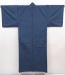Photo1: 6317T06z970 Vintage Japanese Kimono Silk Men's  Plain Blue-Gray (1)