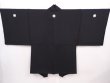Photo5: 6317T09z820 Vintage Japanese Kimono Silk Men's HAORI  Black (5)