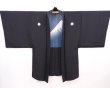 Photo6: 6317T09z820 Vintage Japanese Kimono Silk Men's HAORI  Black (6)