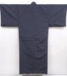 Photo1: 6317T10z1010 Vintage Japanese Kimono Silk Men's  Plain Dark gray (1)