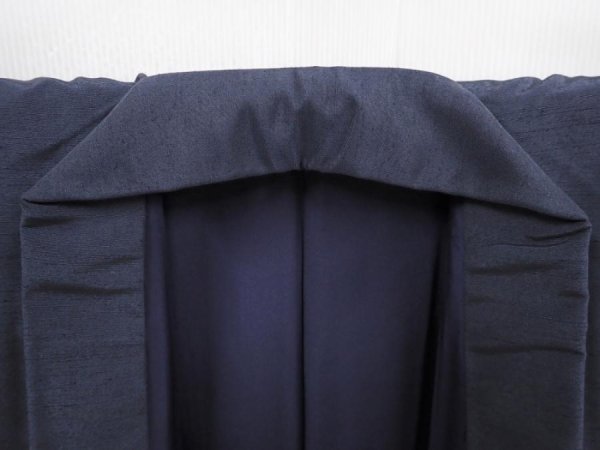Photo5: 6317T10z1010 Vintage Japanese Kimono Silk Men's  Plain Dark gray (5)