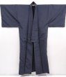 Photo6: 6317T10z1010 Vintage Japanese Kimono Silk Men's  Plain Dark gray (6)