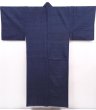 Photo1: 6317T11z910 Vintage Japanese Kimono Silk Men's  Plain Dark navy (1)