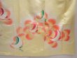 Photo7: 6317T12z1080 Vintage Japanese Kimono Silk FURISODE Flying crane Lime yellow (7)