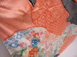 Photo3: 6317T13z1120 Vintage Japanese Kimono Silk FURISODE Peony Dark salmon (3)