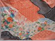 Photo5: 6317T13z1120 Vintage Japanese Kimono Silk FURISODE Peony Dark salmon (5)