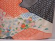 Photo7: 6317T13z1120 Vintage Japanese Kimono Silk FURISODE Peony Dark salmon (7)