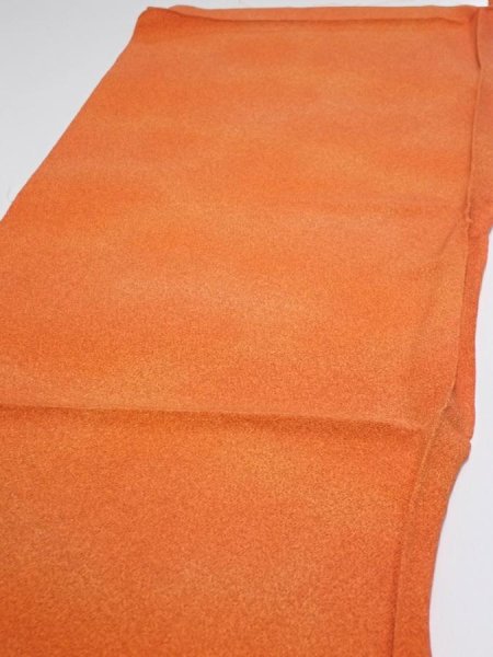 Photo3: 1E01z70  Japanese Kimono Crepe Silk  FABRIC  Dark orange 48.0x14.2 (3)