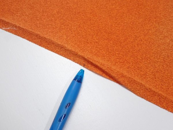 Photo8: 1E01z70  Japanese Kimono Crepe Silk  FABRIC  Dark orange 48.0x14.2 (8)