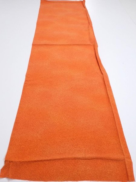 Photo5: 1E02z70  Japanese Kimono Crepe Silk  FABRIC  Dark orange 47.6x14.2 (5)