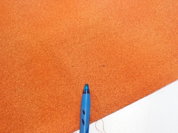 Photo6: 1E02z70  Japanese Kimono Crepe Silk  FABRIC  Dark orange 47.6x14.2 (6)