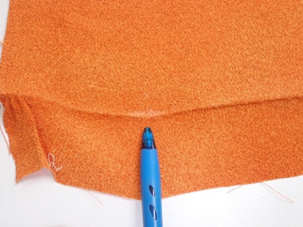 Photo7: 1E02z70  Japanese Kimono Crepe Silk  FABRIC  Dark orange 47.6x14.2 (7)