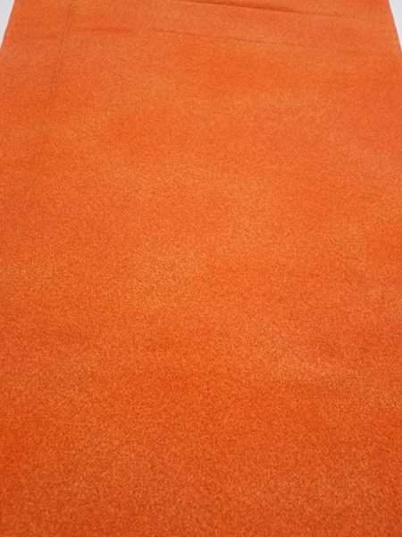 Photo1: 1E03z90  Japanese Kimono Crepe Silk  FABRIC  Dark orange 65.7x14.4 (1)