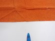 Photo7: 1E04z90  Japanese Kimono Crepe Silk  FABRIC  Dark orange 65.4x14.2 (7)