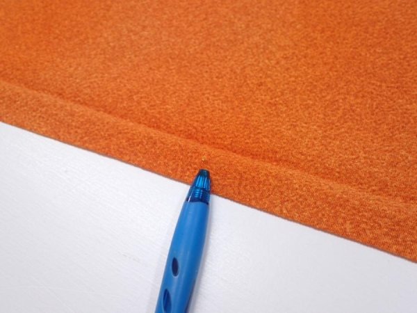 Photo8: 1E04z90  Japanese Kimono Crepe Silk  FABRIC  Dark orange 65.4x14.2 (8)