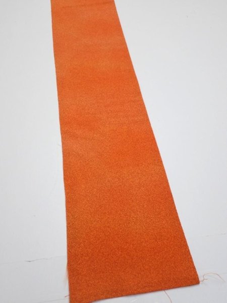 Photo2: 1E07z50  Japanese Kimono Crepe Silk  FABRIC  Dark orange 61.4x7.1 (2)