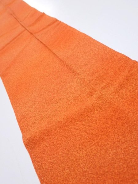 Photo2: 1E10z30  Japanese Kimono Crepe Silk  FABRIC  Dark orange 37.8x7.1 (2)