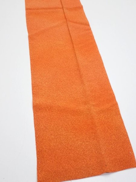Photo3: 1E10z30  Japanese Kimono Crepe Silk  FABRIC  Dark orange 37.8x7.1 (3)