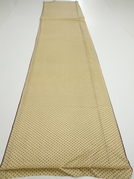Photo5: 1E05z80  Japanese Kimono Silk  FABRIC Asanoha Cream yellow 63.0x14.8 (5)