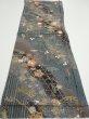 Photo5: 1E01z60  Japanese Kimono Silk  FABRIC Plum blossom Gray 41.3x15.0 (5)