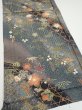 Photo2: 1E02z60  Japanese Kimono Silk  FABRIC Plum blossom Gray 41.7x15.0 (2)