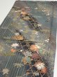 Photo3: 1E02z60  Japanese Kimono Silk  FABRIC Plum blossom Gray 41.7x15.0 (3)