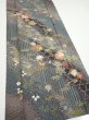 Photo2: 1E04z90  Japanese Kimono Silk  FABRIC Plum blossom Gray 66.1x15.0 (2)