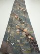 Photo5: 1E05z90  Japanese Kimono Silk  FABRIC Plum blossom Gray 66.1x15.0 (5)