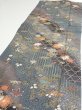 Photo3: 1E06z90  Japanese Kimono Silk  FABRIC Plum blossom Gray 66.1x15.0 (3)