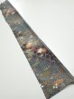 Photo5: 1E07z40  Japanese Kimono Silk  FABRIC Plum blossom Gray 59.8x7.3 (5)