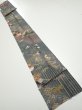 Photo4: 1E09z60  Japanese Kimono Silk  FABRIC Plum blossom Gray 84.3x7.3 (4)