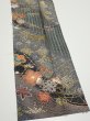 Photo3: 1E10z30  Japanese Kimono Silk  FABRIC Plum blossom Gray 37.0x7.3 (3)
