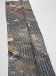 Photo4: 1E10z30  Japanese Kimono Silk  FABRIC Plum blossom Gray 37.0x7.3 (4)