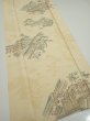 Photo2: 1E04z70  Japanese Kimono Silk  FABRIC Heian noble Light cream 57.5x14.2 (2)