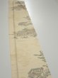 Photo3: 1E08z40  Japanese Kimono Silk  FABRIC Heian noble Light cream 66.1x7.3 (3)
