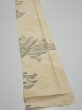 Photo3: 1E09z50  Japanese Kimono Silk  FABRIC Heian noble Light cream 75.6x6.7 (3)