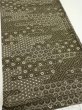 Photo2: 1A01z50  Japanese Kimono Silk  FABRIC Egasumi Dark olive 41.7x14.2 (2)