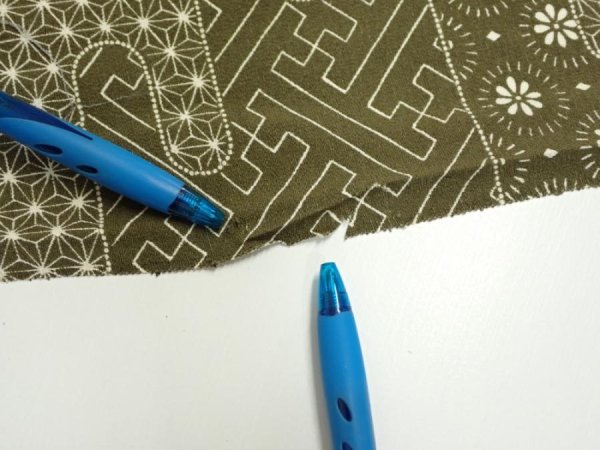 Photo6: 1A01z50  Japanese Kimono Silk  FABRIC Egasumi Dark olive 41.7x14.2 (6)