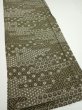 Photo2: 1A05z80  Japanese Kimono Silk  FABRIC Egasumi Dark olive 62.2x14.2 (2)
