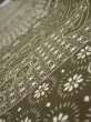 Photo4: 1A08z40  Japanese Kimono Silk  FABRIC Egasumi Dark olive 59.1x7.3 (4)