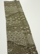 Photo4: 1A10z20  Japanese Kimono Silk  FABRIC Egasumi Dark olive 36.6x6.7 (4)