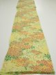 Photo5: 1A06z90  Japanese Kimono Silk  FABRIC Flowers Lime-Yellow 60.6x14.4 (5)