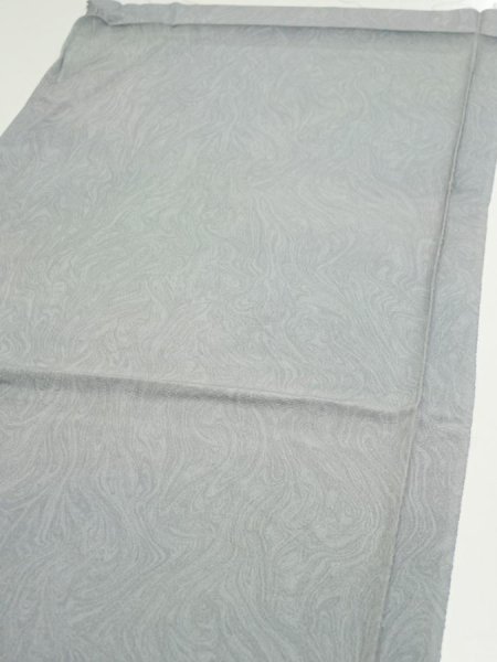 Photo3: 1A01z60  Japanese Kimono Silk  FABRIC Suminagashi Ash gray 40.2x14.8 (3)