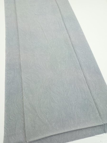 Photo2: 1A04z90  Japanese Kimono Silk  FABRIC Suminagashi Ash gray 66.1x14.8 (2)