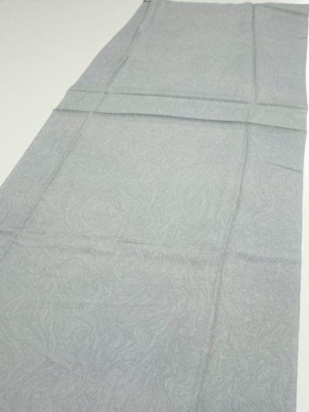 Photo3: 1A04z90  Japanese Kimono Silk  FABRIC Suminagashi Ash gray 66.1x14.8 (3)